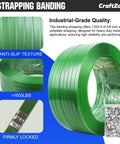 Ready Roll Heavy Duty Poly Strapping Kit With Tensioner And Sealer 5/8 Inch 1000 Foot Coil with green polyester strapping roll.