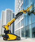 Glass Vacuum Lifter for Construction and Glass Handling, Mobile Safe Lifting, positioning window glass at high-rise building.