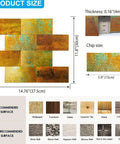 Peel And Stick Metal Look Subway Tile Backsplash For Kitchen And Bathroom 10 Sheet Aluminum Composite 3D Brick Tiles size chart