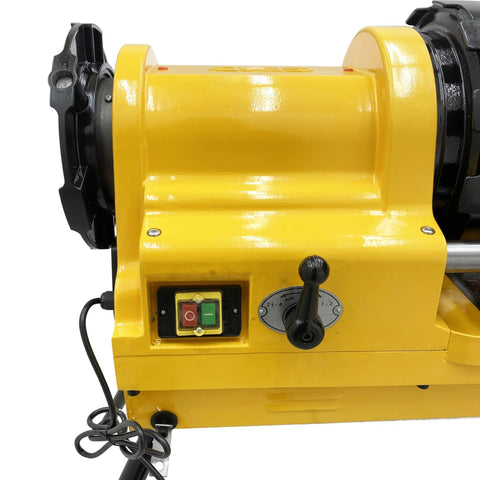 Pro Grade Heavy Hitter 1/2 To 4 Inch 220V Electric Pipe Threader 750W control panel with buttons and speed dial.