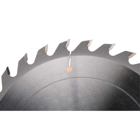 Shop Favorite Killer 10 Inch Glue Line Rip Saw Blade With 5/8 Inch Bore And 30 Triple Chip Grind For Clean Woodworking Cuts close-up of blade teeth.
