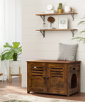 Pro Level Floating Wall Shelves Featuring Ridiculously Strong Metal Brackets And Zero Sag Particleboard Design For Bedroom Storage Or Bathroom Display Plus Straight Up Easy Hanging That Holds Up To 22 Pounds With Ease set above a rustic storage bench.