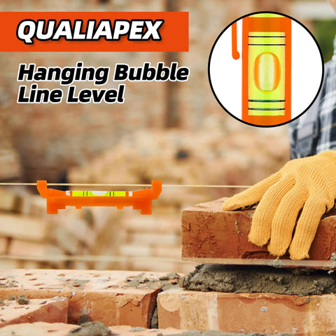 Set Of 8 Hanging Bubble Line String Levels Featuring Mini Spirit Tool And Clear Hollow Vials For Dead Nuts Accuracy Heavy Duty Abs Frame Bright Orange Coating Perfect For Bricklaying Tiling