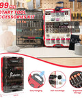 All In One 699 Piece Rotary Tool Accessories Kit with One Eighth Inch Shank Bits in open case showing organized storage