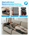 Man relaxing on sofa with Full Body Massage Mat With Heat And Shiatsu Kneading For Deep Tissue Back Pain Relief
