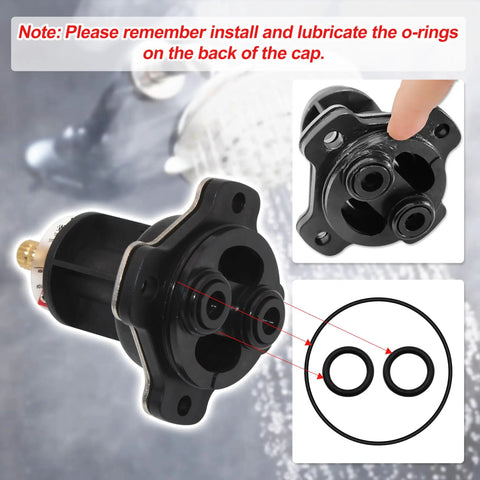 Mixer Balancing Cap Assembly Replacement GP77759 Compatible With Rite Temp Shower Valves And Half Inch Pressure Balance Valves Aftermarket Part No Fuss Install, showing cap and O-rings.
