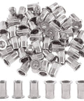 Top Shelf 30Piece 5 16 Inch To 18 Unc 304 Stainless Steel Rivet Nuts in flat head design, used for truck and shop repairs.