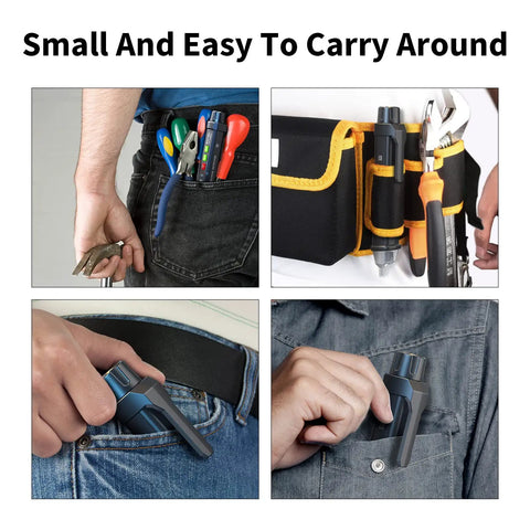 Non Contact Voltage Detector Pen 12 To 1000V AC With Adjustable Sensitivity For Electricians And DIYers in tool pouch and pocket.