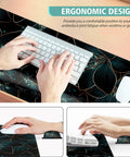 Extended Keyboard And Mouse Pad Set With Keyboard Wrist Rest, Mouse Wrist Rest And Coaster, Large Floral Desk Mat For Desktop Or Laptop, 35.4 By 15.7 Inches, Perfect For Gaming And Your Office Setup