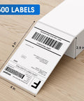 4x6 Direct Thermal Shipping Labels, 500 Fanfold Perforated White Sheets, Commercial Grade With Permanent Adhesive, Image Front View