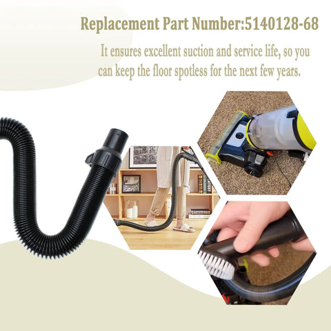 Heavy Duty Vacuum Hose Assembly Compatible With Wet And Dry Shop Vacs Snag Free Flex Core, flexible hose shown linking to vacuum.