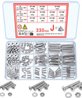 Must Have Assorted Stainless Steel Countersunk Head Hex Socket Screws Kit With Nuts And Washers M3 M4 M5 Metric Bolts And Machine Screws 330 Piece Home And Industrial Hardware Set For Quick DIY Repairs And Projects in box