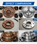 Effect comparison of Wheel Hub And Brake Cleaning Tool Kit, 22 Pc Set removing rust and debris from hubs, rotors, and pots.