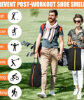 Couple carrying Smell Proof Shoe Bag For Travel And Gym Odor Blocking Waterproof Golf Kicks Bag with zip on golf course