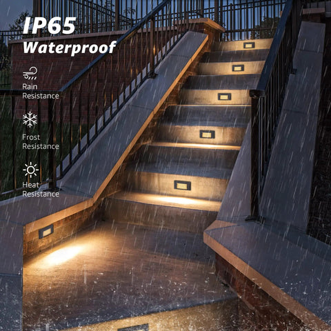 Low Voltage Step Lights For Outdoor Stairs And Fences, 5W LED Landscape Lighting With Horizontal Louver Faceplate, 12V ETL Listed