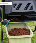 Dual Chamber Outdoor Tumbling Compost Bin With Lid, Rotating Compost Tumbler for easy dumping garden waste