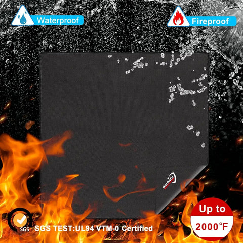 40 Inch Square Fire Pit Mat For Decks, Patios And Grills, Fireproof And Waterproof Under Grill Pad, Heat Insulated image