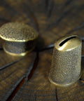 Finger Guard Bolster And Pommel Knife Making Set Hand Cast Bronze Dirk 1, close-up on textured components.