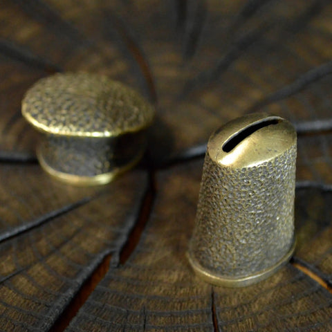 Finger Guard Bolster And Pommel Knife Making Set Hand Cast Bronze Dirk 1, close-up on textured components.