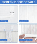 Screen detailing of the Magnetic Screen Door For 32x80 Inch Openings, 34x82 Inch Heavy Duty Mesh With Magnets For Sliding Glass Doors.