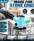 Heavy Duty Four Inch Pneumatic Angle Grinder Featuring Smooth Kickass Rotary Trigger And Clever Side Vent Exhaust For Zero Fuss Metal Grinding Polishing Air Powered Workshop Beast polishing stone edges.