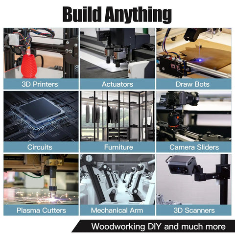 4 Pack 200mm V Slot 2020 Aluminum Extrusion European Standard Anodized Black Linear Rail For 3D Printer Parts And CNC DIY 7.9 Inch Build Kit used in 3D printers, CNC, scanners, and sliders