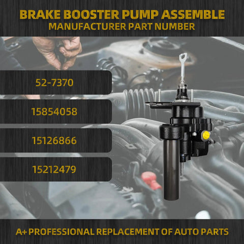 Heavy Duty Power Brake Booster Straight Up Built Tough With Rock Solid Steel Housing Smooth Street Braking For 03 To 06 Chevy Tahoe Avalanche Suburban 1500 2500 Gmc Yukon Xl Escalade, showing part number details.
