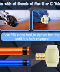 Six Pack PEX Swivel Adapters 1/2 Inch To 1/2 Inch Female NPT Brass Crimp Fittings For RV Plumbing PEX Faucet Connector Flexible Leak Free Pipe Connection Kit, PEX crimp install