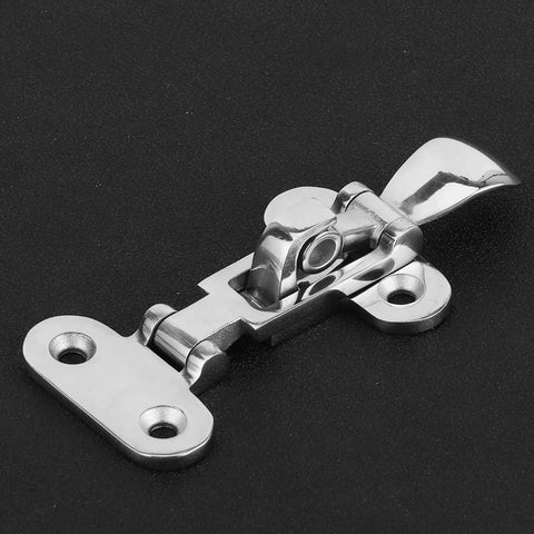 Stainless Steel Toggle Latch Clamp With Anti Rattle Quick Release Marine Grade 316 Fastener on black background