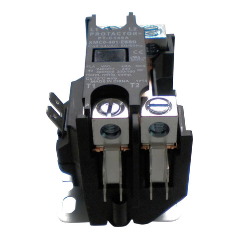 1 Pole 40 Amp Heavy Duty AC Contactor With 24V Coil UL Listed Enclosed Contacts Shunt And Heavy Lug Terminals front view