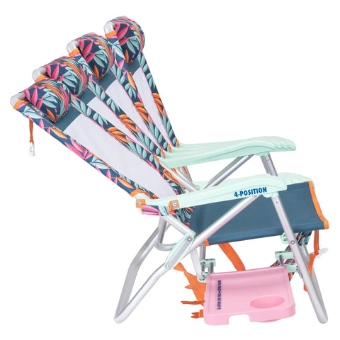 Ultra Premium Outdoor Lounge Chair With Smooth Slide Tray For Poolside Lay Back Vibes And Backyard Hangouts Modern Effortless Setup All Weather Patio Daybed with tropical pattern.
