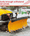 Two Pack 27 Inch Snow Plow Blade Markers Kit With Steel Wire Core, Bolt On Bumper Guides, High Visibility Red Reflective Markers For ATV And Western Snowplows, Easy Installation And Durable In Freezing Weather on a snow plow