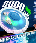 Rechargeable Pool Fountain With Light Powerhouse 8000mAh Battery Long Run Time Large Floating Pool Fountain For Above Ground And Inground Pools Four Foot Spray Backyard Party Ready All Day Power