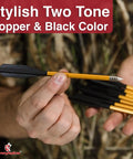 Replacement Crossbow Arrows 6.25 Inch Aluminum 12 Pack For 50-80 Lb Pistol Crossbows With Copper Shaft And Black Fletching shown