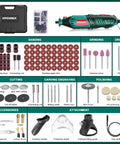 Six Speed Rotary Tool Kit With A 170W Motor, 173 Accessories, Four Attachments, And A Sturdy Case For DIY Crafting And Home Projects From Cutting And Sanding To Polishing, Drilling, And Engraving