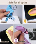 SEIBER six-pack microfiber cleaning cloths for glasses, sunglasses, phones, and cameras in assorted colors