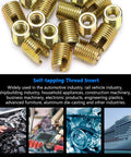 20 Pcs Carbon Steel Self Tapping Thread Insert Repair Kit M10x1.5 Outer M14x1.5 Pro Grade Fast Fix For Industrial Machinery, Rail Vehicles, Shipbuilding, Electronics, Aluminum Die Casting, And Tough Furniture Projects brass thread inserts