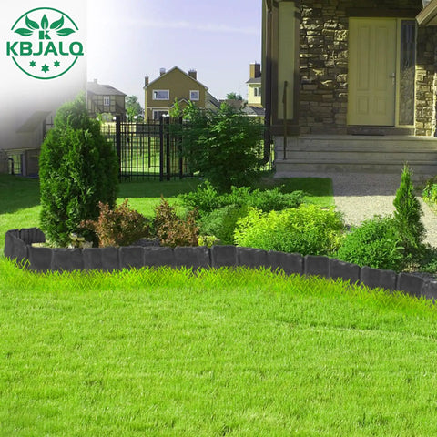 Easy Install Garden Edging Border With Anchoring Spikes For DIY Yard Landscaping along garden path, plastic stone look