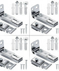 No Cap Heavy Duty Bifold Door Repair Kit For Closet Sliders Slick Rollers And Smooth Tracks includes chrome steel brackets and installation screws.
