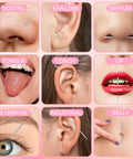 Piercing Taper Grabber Tool For No Fuss Easy Jewelry Changes And Flat Back Earrings Insertion 20G Stainless Steel Threadless Insertion Pin used in various piercings.