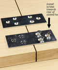 Heavy Duty Galvanized Mending Plates 3.5 By 1.5 Inches straight steel braces installed on wood panel with screws.