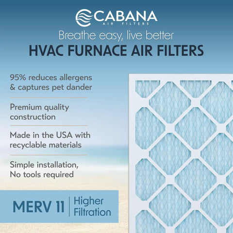 Six Pack 20x25x1 MERV 11 HVAC Air Filter For Home And Office Indoor Furnace Filter Replacement Captures Dust Pollen Pet Dander