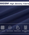 300GSM high density fabric, navy blue, for Outdoor High Back Patio Chair Cushions Set, Waterproof And Fade Resistant, All Weather Comfy