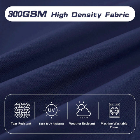 300GSM high density fabric, navy blue, for Outdoor High Back Patio Chair Cushions Set, Waterproof And Fade Resistant, All Weather Comfy