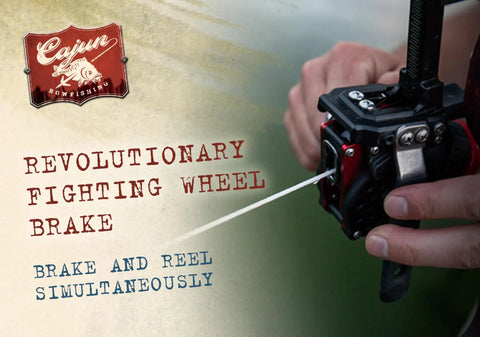 Close-up of Bowfishing Winch Pro Reel With One Hand Operation, Fighting Wheel Brake For Simultaneous Brake And Reel