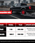 Compatibility chart for Beef Up Your Ford F150 Lincoln Mark LT Front End With 12 Piece Suspension Kit for 2005-2008 2WD models.