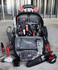 HVAC Pro Kit 32 Piece Service Installation And Fabrication Set With VETO Tech Pac Backpack and tools displayed on a concrete floor