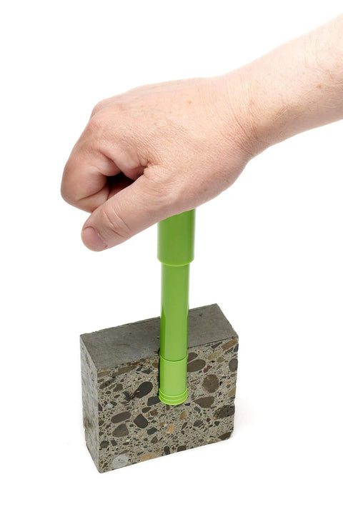 Concrete Moisture Test Starter Kit With L6 Smart Sensors And Fahrenheit Reader ASTM F2170 Compliant, Ideal For Contractors And Flooring Pros, Includes 5 L6 Sensors, 2 Smart Logger V2 Humidity And Temperature Recorders, Drill Bit, Insertion Tool, Case inserted into concrete core