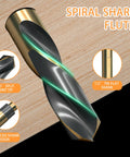 5/8 Inch Drill Bit With Reduced Shank engineered for metal wood and plastic with 135 degree split point and gold coating.