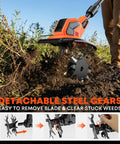Cordless Garden Tiller Cultivator With 21V Battery Lightweight Rototiller tilling soil with detachable steel gears